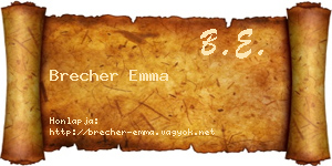Brecher Emma névjegykártya